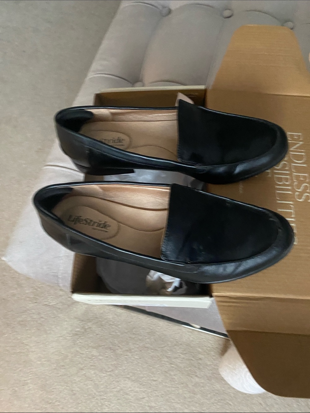 Life Stride Women's Size 10W Black Margot Slip On Loafers
